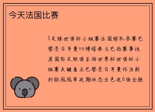 今天法国比赛